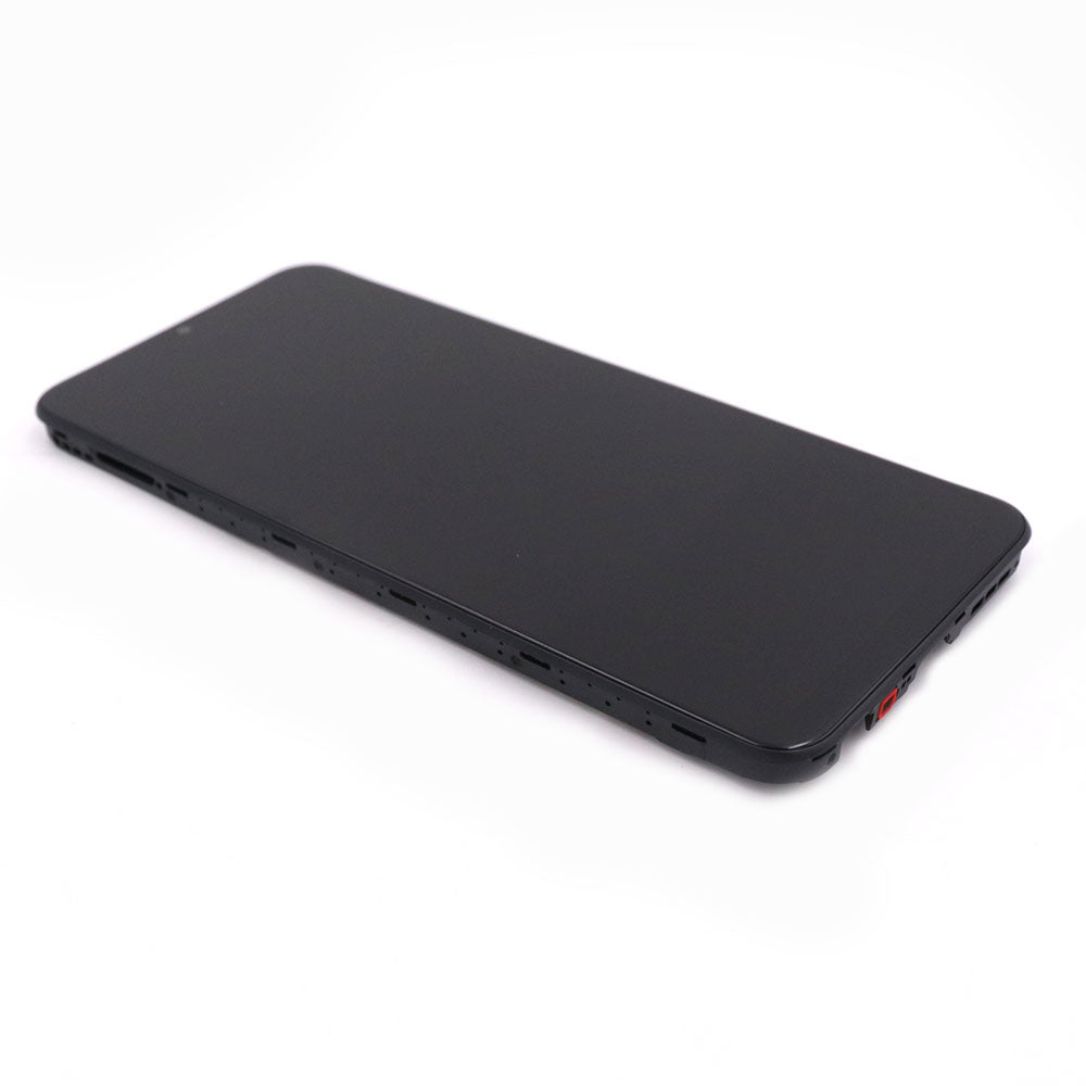 Skärm complete with housing för Samsung Galaxy A22 5G Black Service Pack