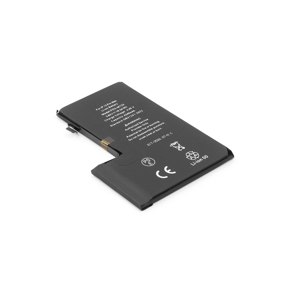 Batteri (With Adhesive) High Capacity (4240mAh) för iPhone 12 Pro Max OEM-Equivalent (Calibrated Used)