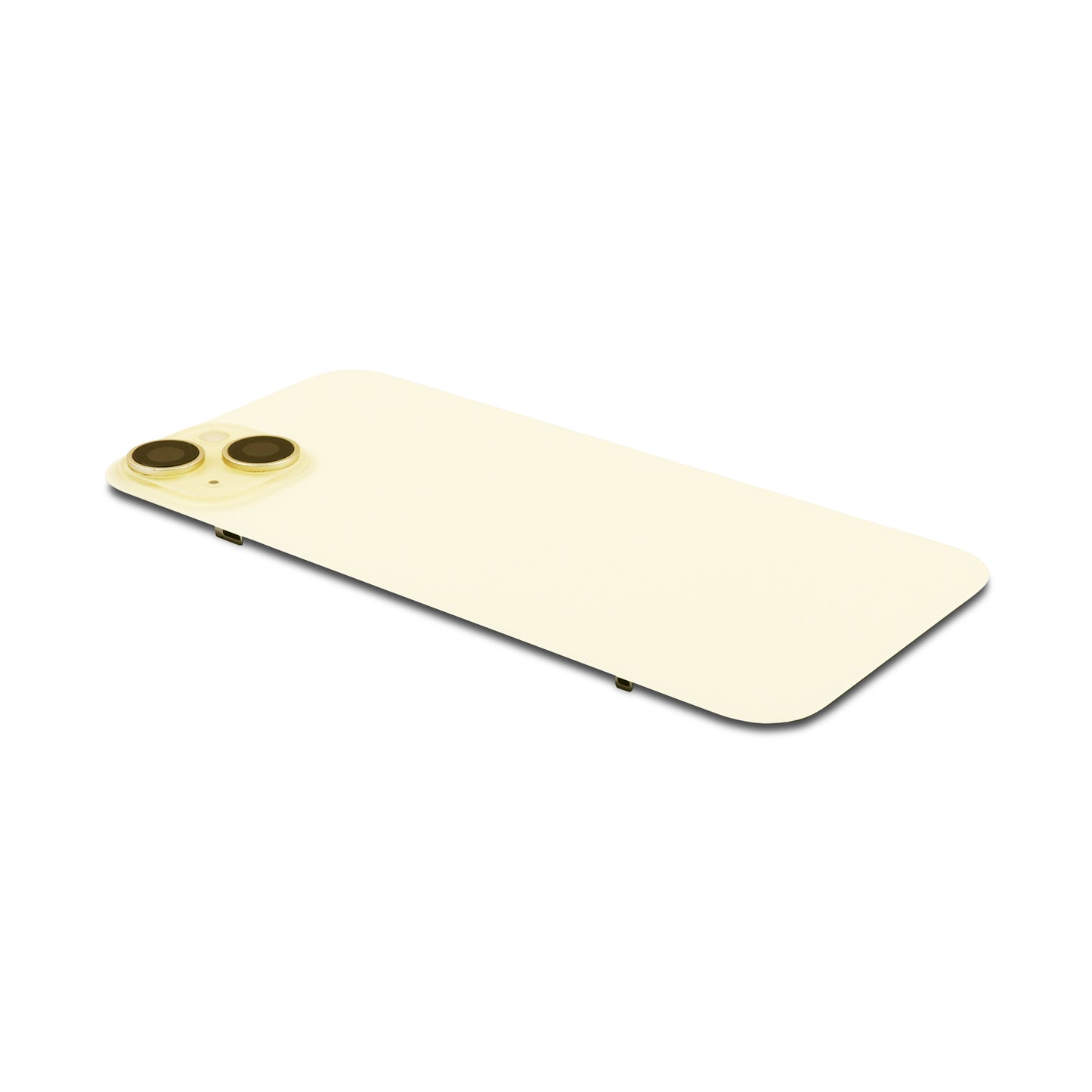 Bakstycke incl. Kameralins, Flash Light and Wireless Charging för iPhone 15 Plus Yellow Titanium Pulled B