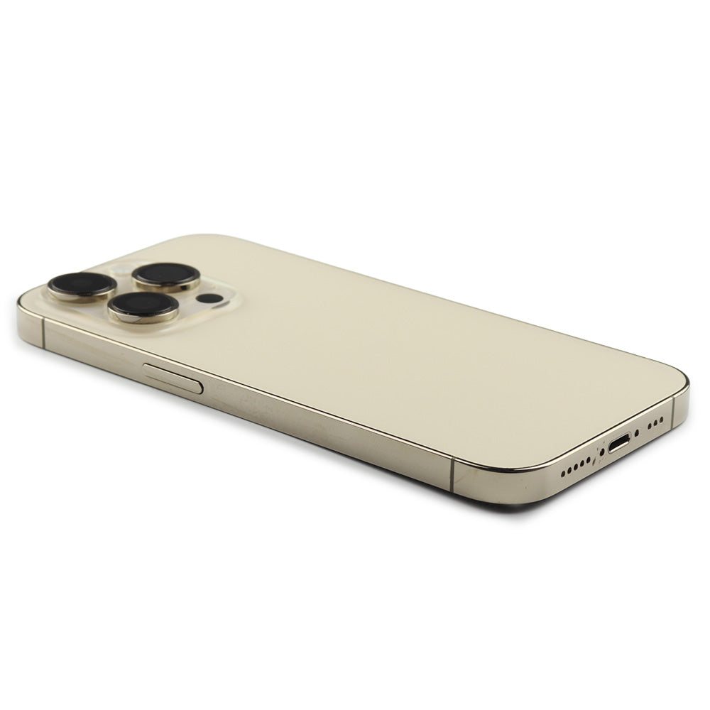 Rear Housing with small parts för iPhone 14 Pro Gold Pulled B