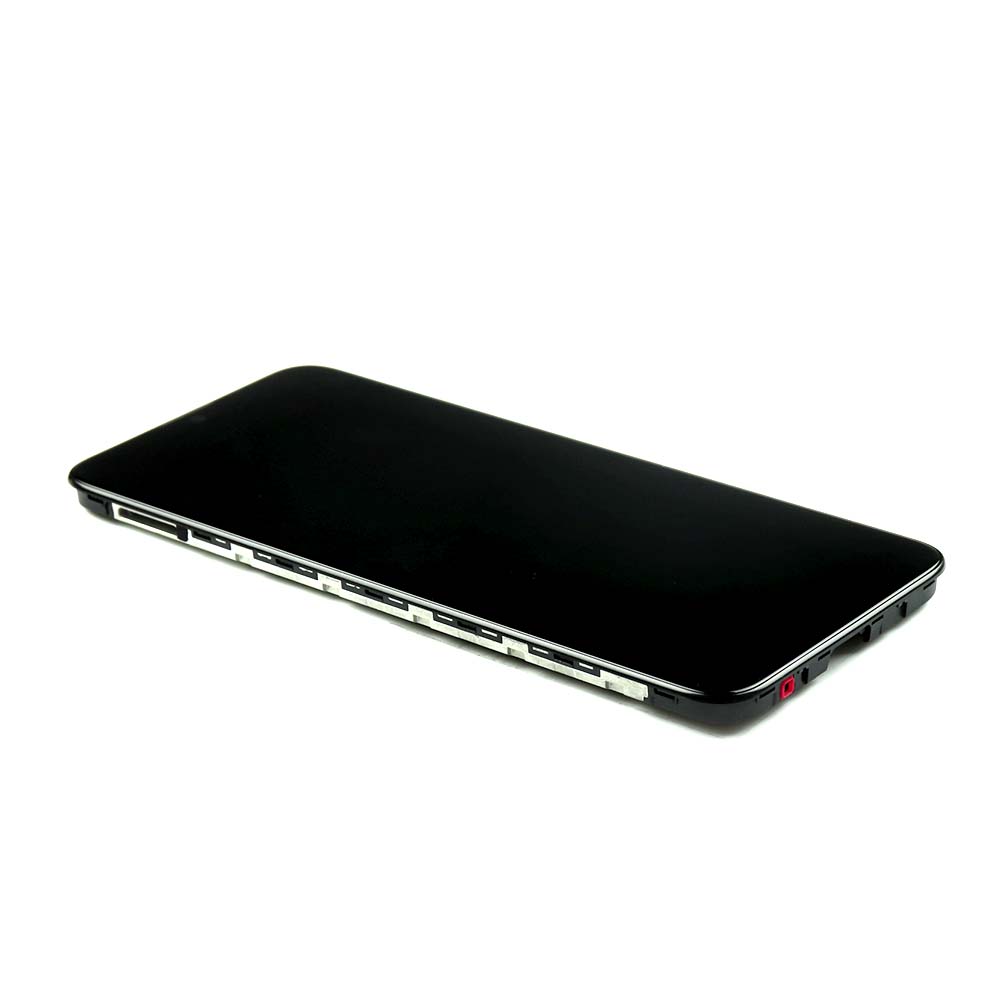Skärm complete with housing för Motorola Moto E7 Power Black Service Pack