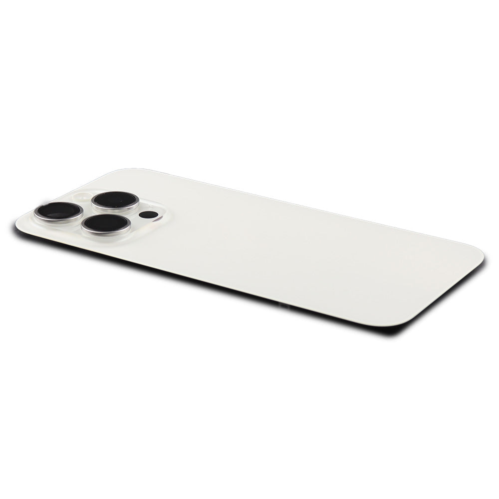 Bakstycke incl. Kameralins, Flash Light and Wireless Charging för iPhone 15 Pro (EU Version) White Titanium Pulled