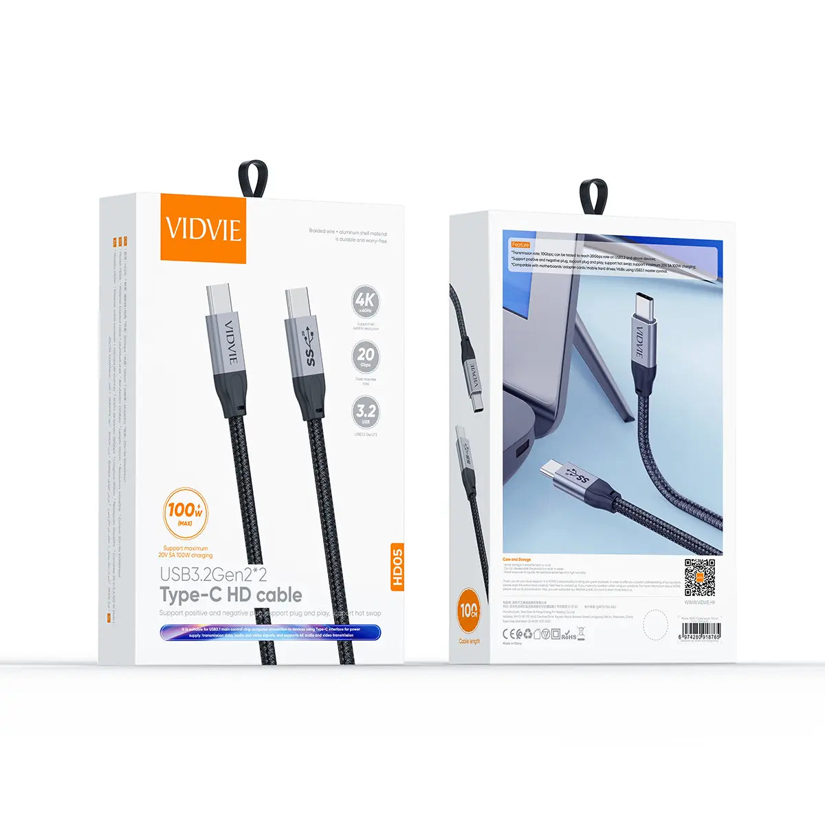 VIDVIE HD05 USB 3.2 USB-C kabel 1 m