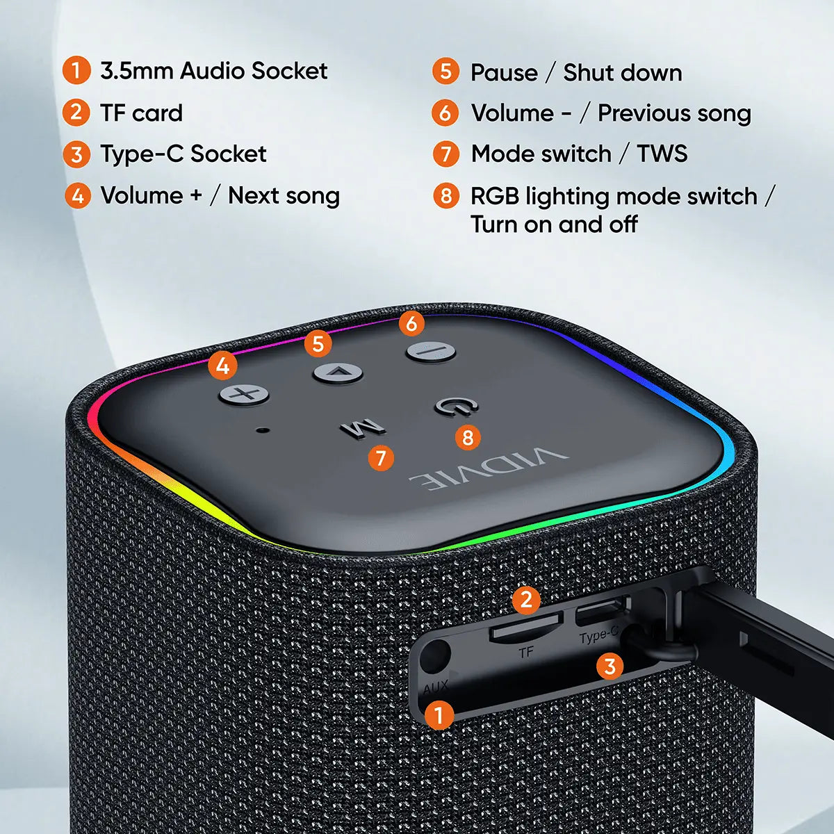 VIDVIE SP929 Bluetooth högtalare 15W