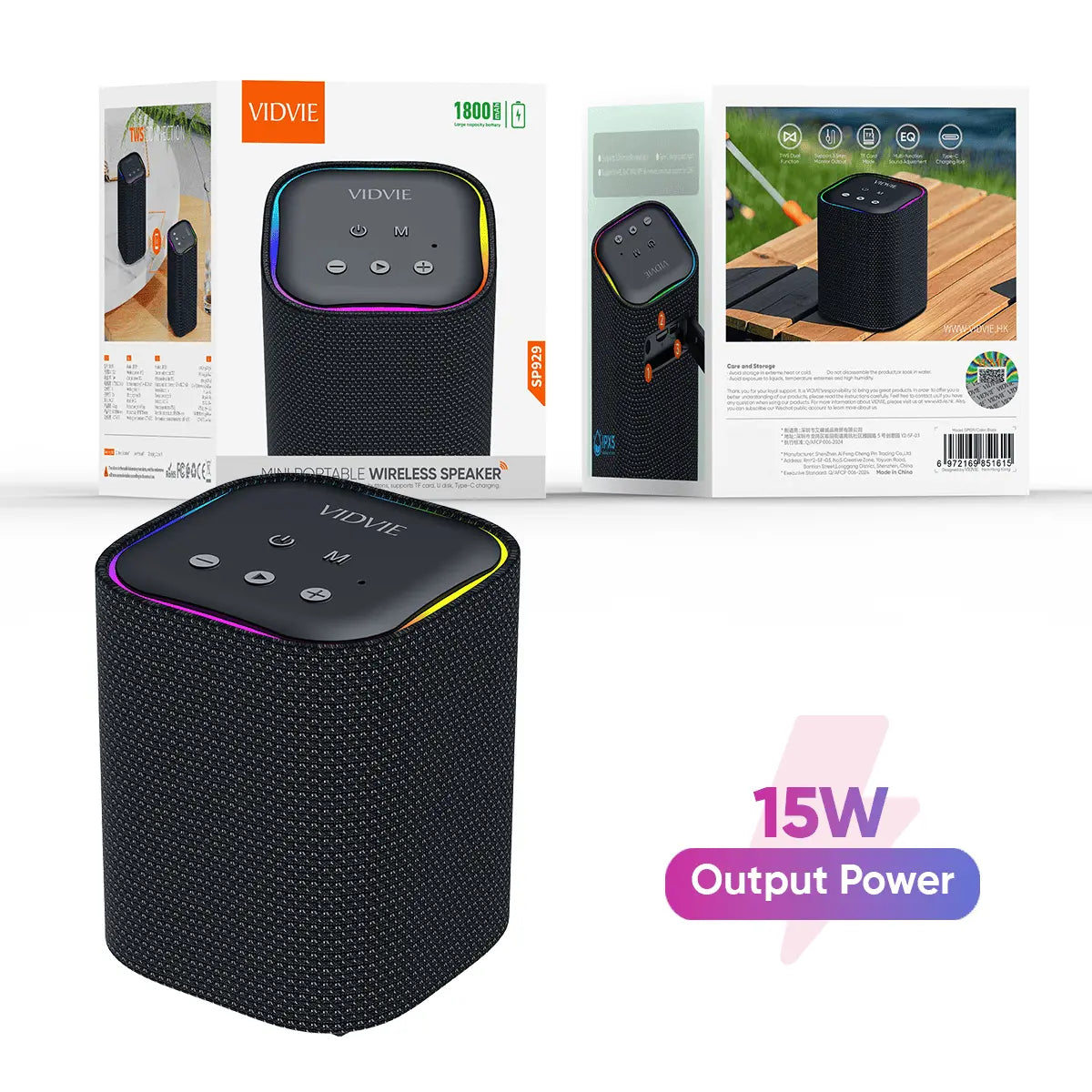 VIDVIE SP929 Bluetooth högtalare 15W
