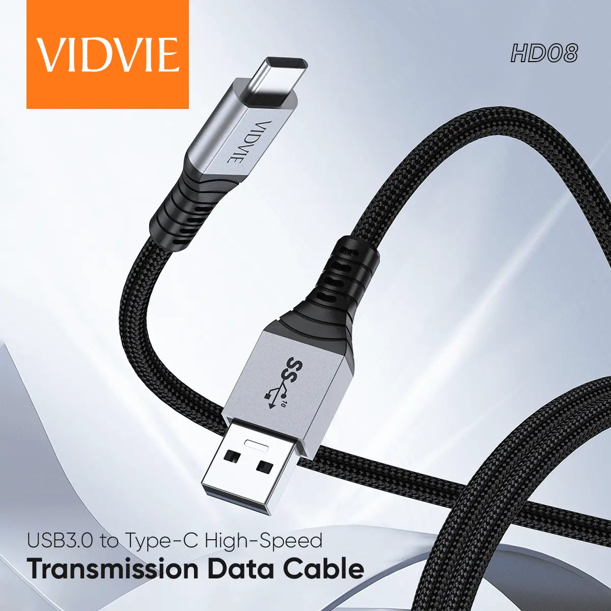 VIDVIE HD08 USB A till USB C kabel 1 m