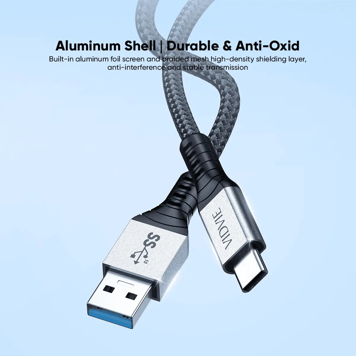 VIDVIE HD08 USB A till USB C kabel 1 m