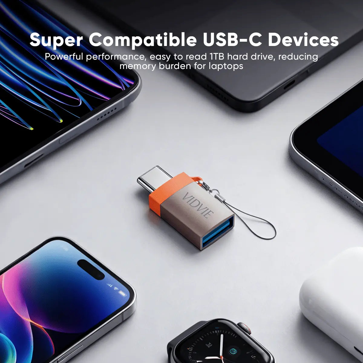 VIDVIE AL1129 USB-A till USB-C OTG-adapter