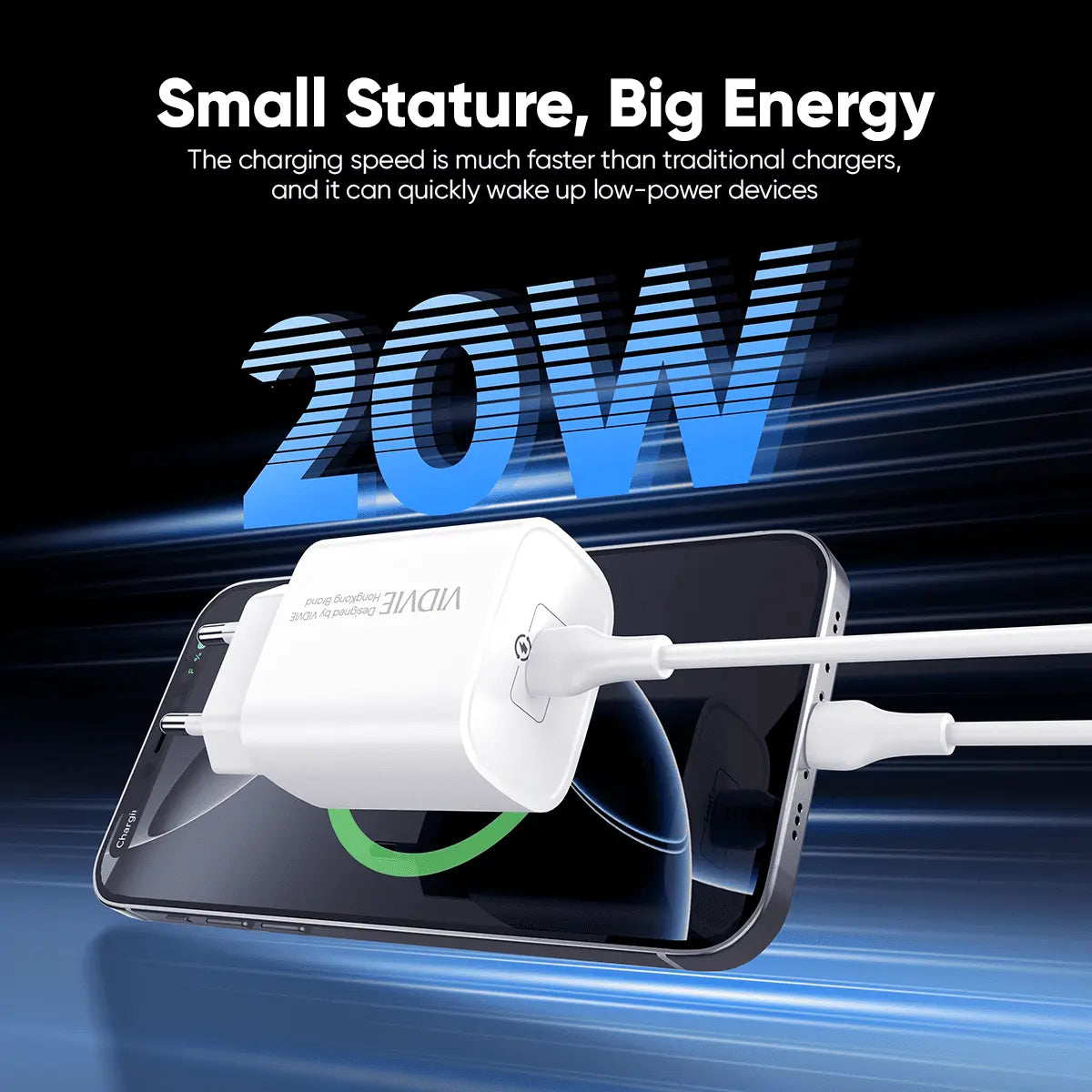 VIDVIE PLE270 USB C snabbladdare 20W