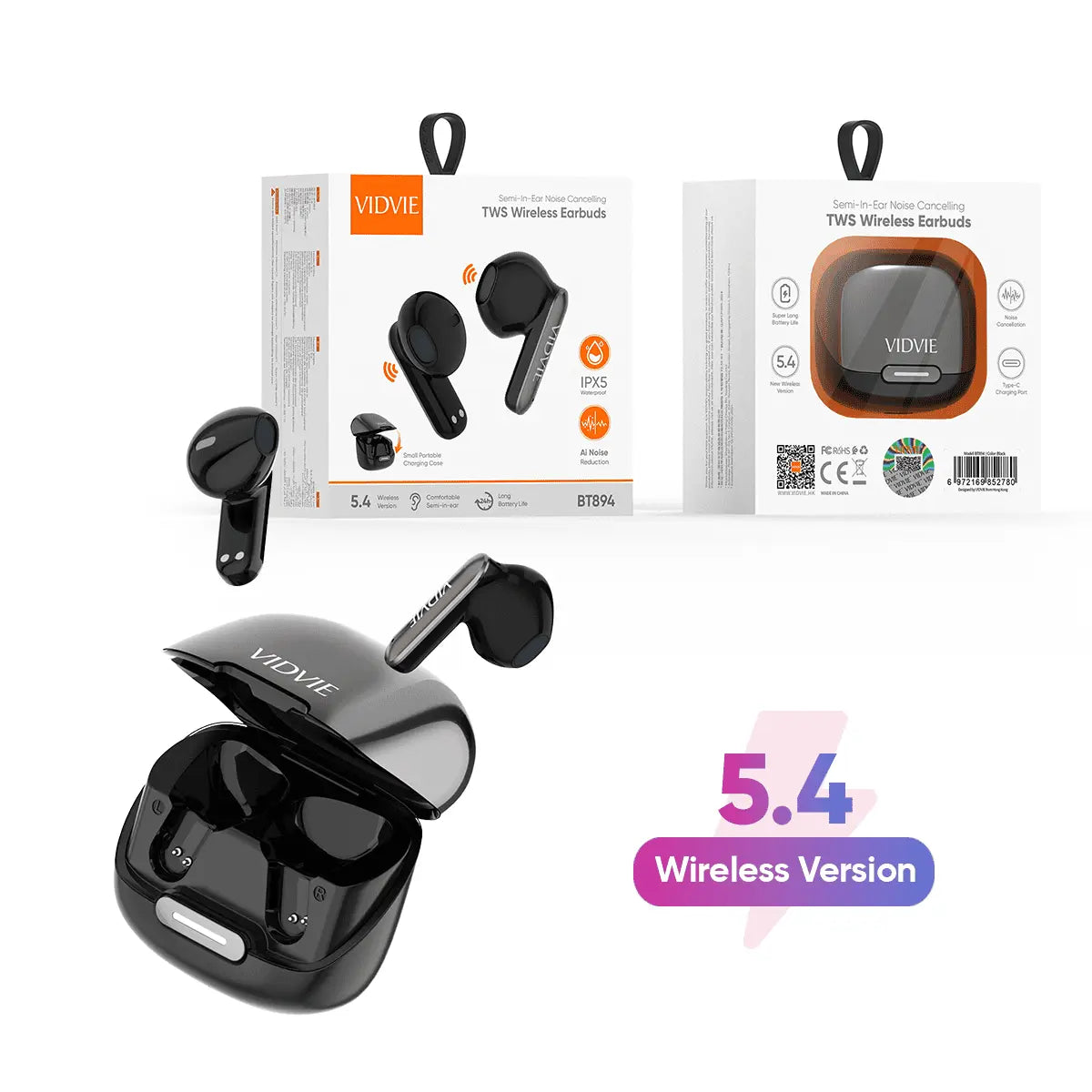 VIDVIE BT894 TWS hörlurar med ENC