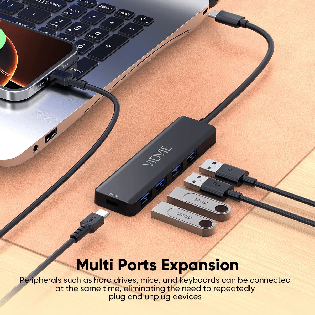 VIDVIE HUB07 5 i 1 USB C hubb