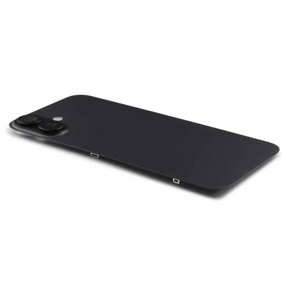 Bakstycke incl. Kameralins, Flash Light and Wireless Charging för iPhone 16 Plus Black Pulled