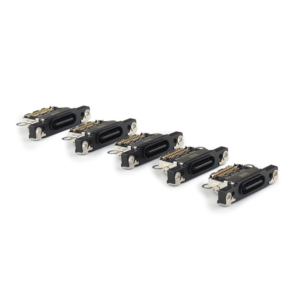 Laddkontakt ( 5 Pieces , Soldering Required) för iPhone 16/ 16 Plus Black OEM-Equivalent
