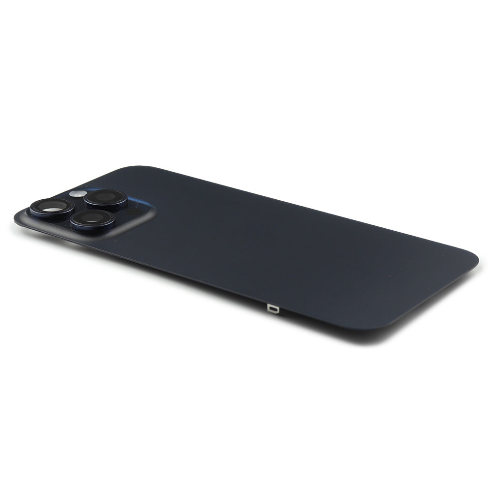 Bakstycke incl. Kameralins, Flash Light and Wireless Charging för iPhone 15 Pro Max (EU Version) Blue Titanium Pulled