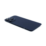 Bakstycke incl. Kameralins, Flash Light and Wireless Charging för iPhone 15 Pro Max Blue Titanium Pulled B