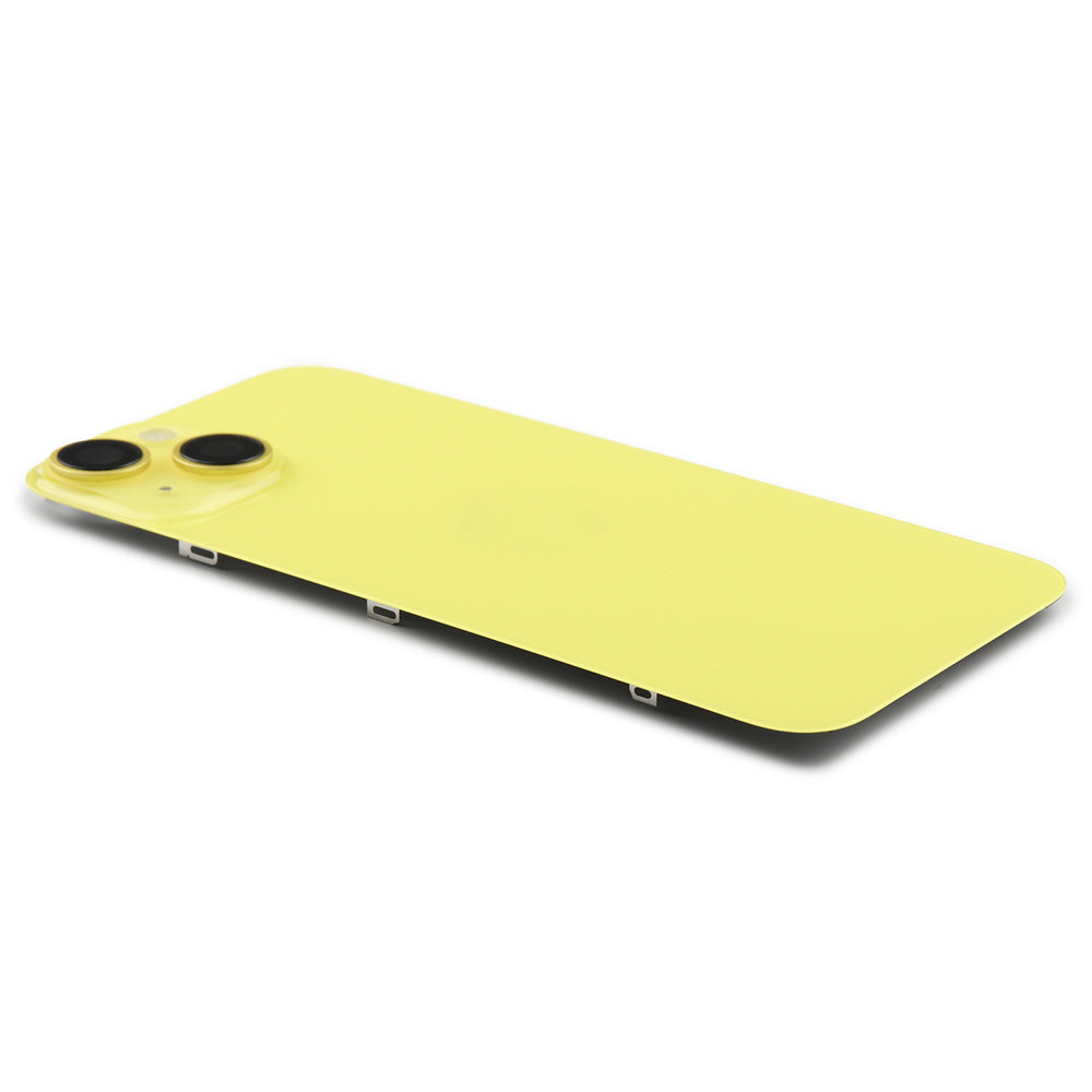Bakstycke incl. Kameralins, Flash Light and Wireless Charging för iPhone 14 Yellow Pulled